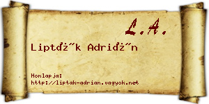 Lipták Adrián névjegykártya